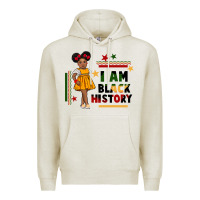 Oatmeal Heather i am black history black girl peekaboo juneteenth Premium Hoodie - CowGirlArtShop