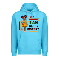 Ocean Blue i am black history black girl peekaboo juneteenth Premium Hoodie - CowGirlArtShop