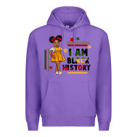 Purple i am black history black girl peekaboo juneteenth Premium Hoodie - CowGirlArtShop
