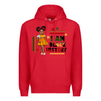 Red i am black history black girl peekaboo juneteenth Premium Hoodie - CowGirlArtShop
