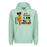 Seafoam i am black history black girl peekaboo juneteenth Premium Hoodie - CowGirlArtShop
