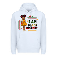 White i am black history black girl peekaboo juneteenth Premium Hoodie - CowGirlArtShop