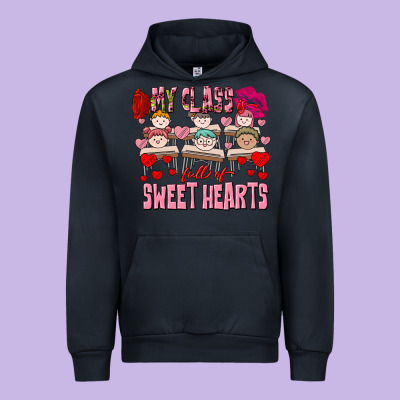 Valentine's Day My Class Is Full Of Sweet Hearts Urban Hoodie Designed By Fadigitalartstudio