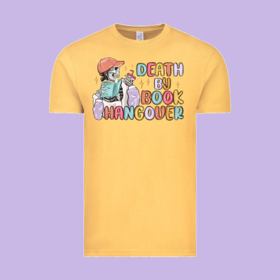 Death By Book Hangover Vintage Tee Designed By Maliassmallbusiness