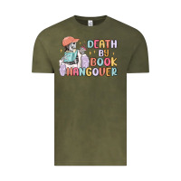 Vintage Olive death by book hangover Vintage Tee - MaliasSmallBusiness