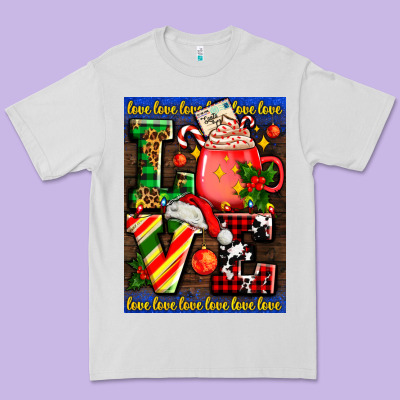 Love Coffee Cup Christmas Premium Tee Designed By Adodesignshop