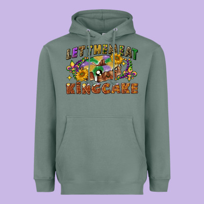 Let Them Eat King Cake Heavyweight Hoodie Designed By Cowgirlartshop