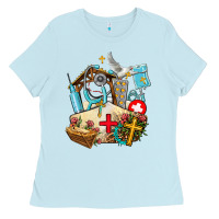 Baby Blue nurse  cross and jesus Ladies Tee - AdoDesignShop