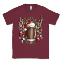 Burgundy christmas football Classic Tee - SublimationCraftShop