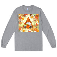Heather Grey fall gnome Long Sleeve Tee - MaliasSmallBusiness