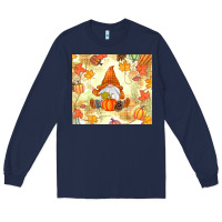 Navy fall gnome Long Sleeve Tee - MaliasSmallBusiness