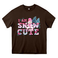 Chocolate Brown i am snow cute Heavy Core Tee - AdoDesignShop