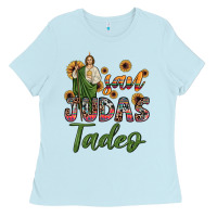 Baby Blue san judas tadeo sunflower Ladies Tee - JahusDesignShop