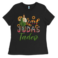 Black san judas tadeo sunflower Ladies Tee - JahusDesignShop