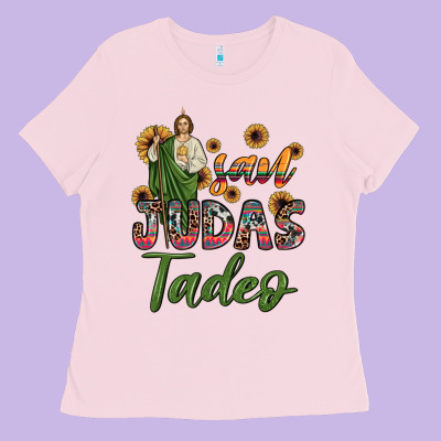 San Judas Tadeo Sunflower Ladies Tee Designed By Jahusdesignshop