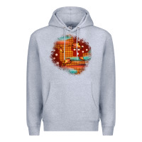 Heather Grey fall patch Premium Hoodie - JahusDesignShop