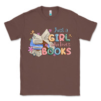 Chestnut just a girl who loves books Classic Tee - MaliasSmallBusiness