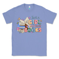 Colony Blue just a girl who loves books Classic Tee - MaliasSmallBusiness