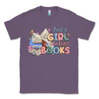 Lavender just a girl who loves books Classic Tee - MaliasSmallBusiness