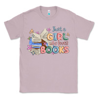 Lilac just a girl who loves books Classic Tee - MaliasSmallBusiness