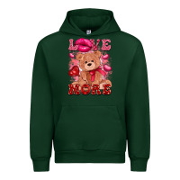 Forest Green love more with toy bear Urban Hoodie - FaDigitalArtStudio