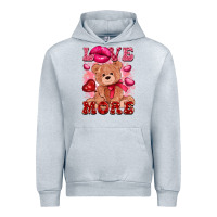 Heather Grey love more with toy bear Urban Hoodie - FaDigitalArtStudio