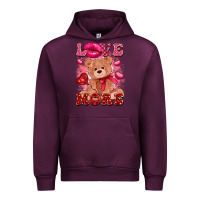 Mauve Wine love more with toy bear Urban Hoodie - FaDigitalArtStudio