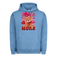 Pigment Pebble Blue love more with toy bear Urban Hoodie - FaDigitalArtStudio