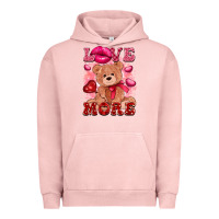 Pigment Salmon love more with toy bear Urban Hoodie - FaDigitalArtStudio