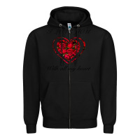 Black I love you with all my heart Zipper Hoodie - Bettercallsaul