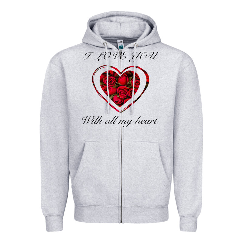 I Love You With All My Heart Zipper Hoodie by Bettercallsaul | Teevron