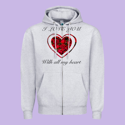 I Love You With All My Heart Zipper Hoodie Designed By Bettercallsaul