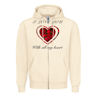 Sandshell I love you with all my heart Zipper Hoodie - Bettercallsaul