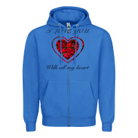 True Royal I love you with all my heart Zipper Hoodie - Bettercallsaul