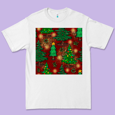 Christmas Trees Seamless Pattern Premium Tee Designed By Bundleandbundleshop
