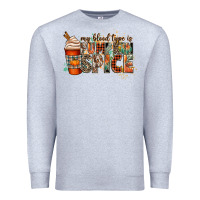 Heather Grey my blood type is pumpkin spice Premium Sweatshirt - CowGirlArtShop