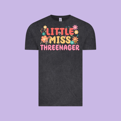 Little Miss Threenager Vintage Tee Designed By Maliassmallbusiness