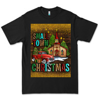 Black small town christmas church Premium Tee - AdoDesignShop