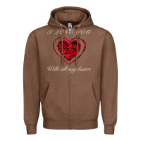 Chestnut I love you with all my heart Zipper Hoodie - Bettercallsaul