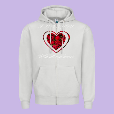 I Love You With All My Heart Zipper Hoodie Designed By Bettercallsaul