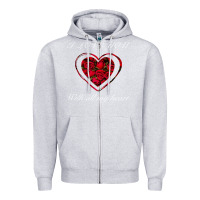 Heather Grey I love you with all my heart Zipper Hoodie - Bettercallsaul