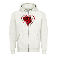 Oatmeal Heather I love you with all my heart Zipper Hoodie - Bettercallsaul