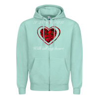 Seafoam I love you with all my heart Zipper Hoodie - Bettercallsaul