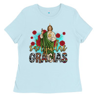 Baby Blue san judas gracias Ladies Tee - JahusDesignShop