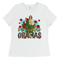White san judas gracias Ladies Tee - JahusDesignShop