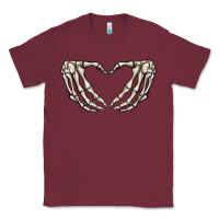 Burgundy skeleton heart Classic Tee - MaliasSmallBusiness