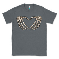 Charcoal Heather skeleton heart Classic Tee - MaliasSmallBusiness