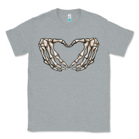 Heather Grey skeleton heart Classic Tee - MaliasSmallBusiness