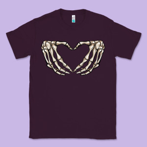 Skeleton Heart Classic Tee Designed By Maliassmallbusiness