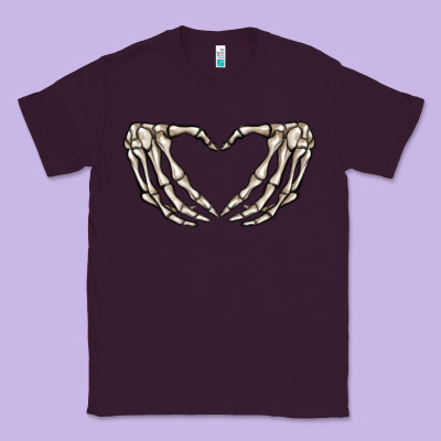 Skeleton Heart Classic Tee Designed By Maliassmallbusiness